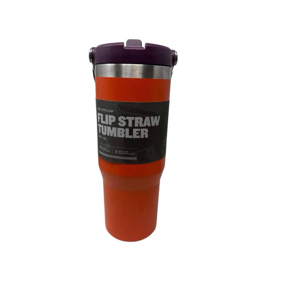 STANLEY IceFlow Tigerlily Plum Flip Straw Tumbler with Handle‎ 30oz IMPERFECT
